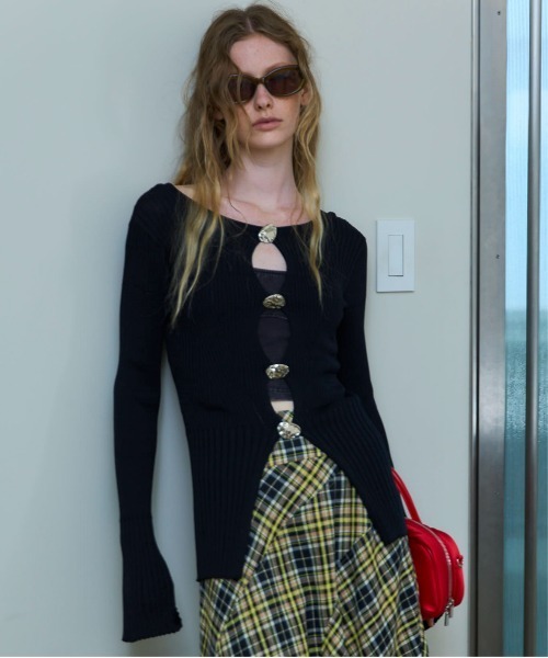ニット セーター 「25AW PRE-ORDER」Button Slit 2way  Knit Tops/ボタンスリット2WAYニット「MAISON