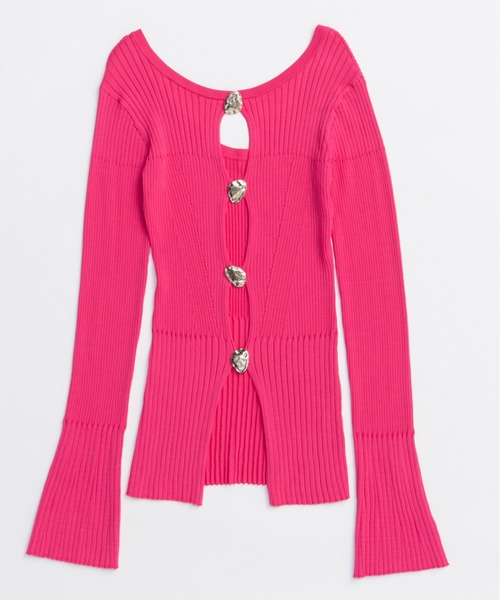 ニット セーター 「25AW PRE-ORDER」Button Slit 2way  Knit Tops/ボタンスリット2WAYニット「MAISON MAISON SPECIAL ニット セーター 「25AW PRE-ORDER」Button Slit