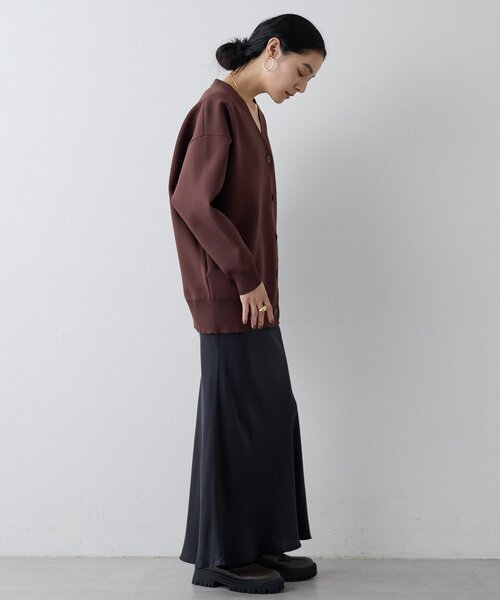 【美品】DrawingNumbers ルーズロングニットカーディガン　ブラウン Drawing Numbers（ドローイングナンバーズ） カーディガン 「Drawing