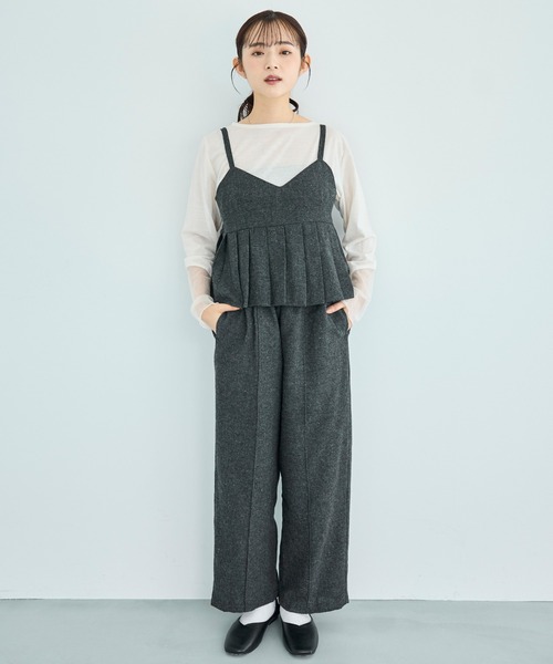 【タグ付✨未使用品】ソブ カシュクール キャミソール サロペット オールインワン sanpo kuschel 大人可愛いが叶う麻サロペット b13758ps 体型