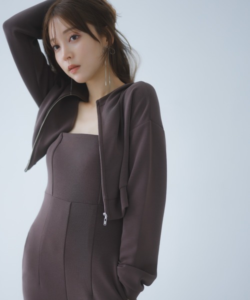 SNIDEL（スナイデル） ジップアップパーカー 0 ブラウン レディース