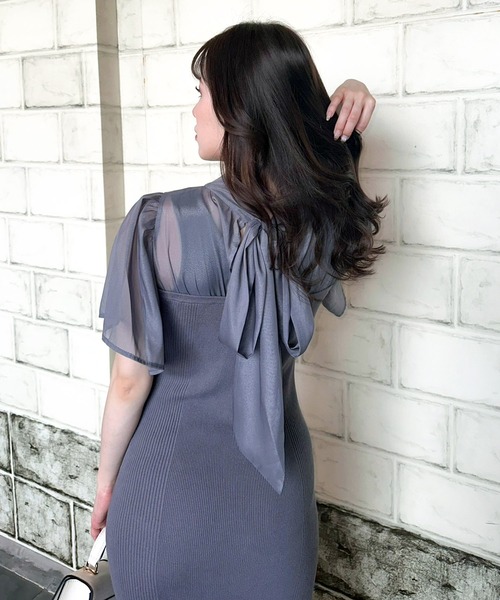 LIP SERVICE ニットワンピース LIP SERVICE（リップサービス）｜ マルチパターンハーフスリーブニット