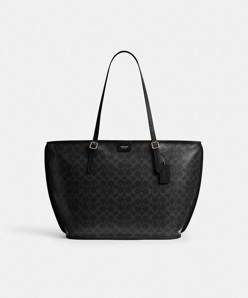 【美品】COACH ブラック トートバッグ COACH（コーチ） トートバッグ タクシー トート バッグ・シグネチャー