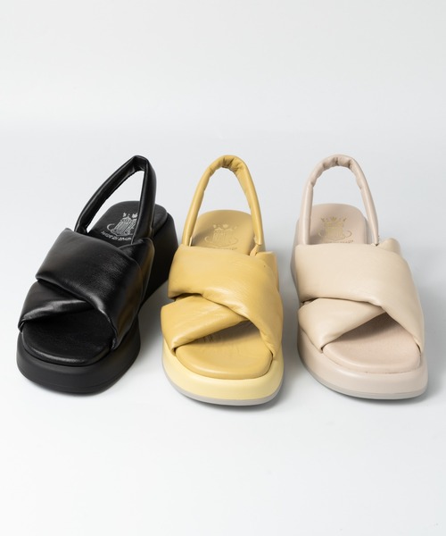 「BONTRE」 フラットサンダル 38 イエロー レディース_画像4