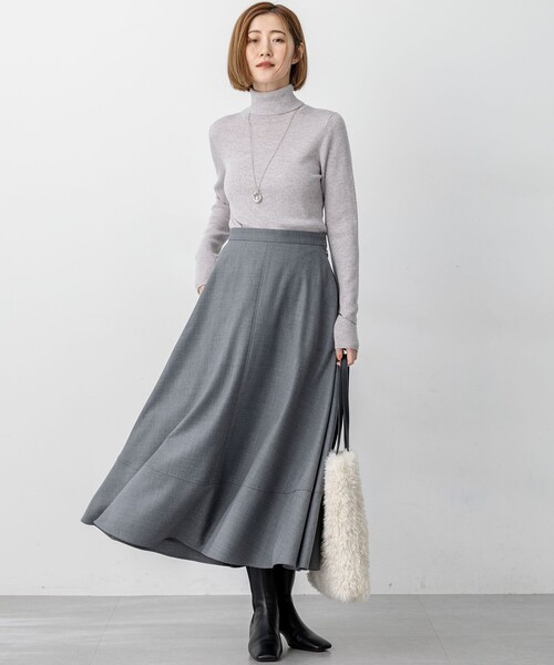 【美品】STUDIOUS スリットバックタートルニット グレー clane STUDIOUS - 【美品】STUDIOUS スリットバックタートルニット グレー