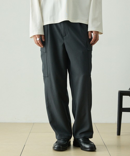 marka / カーゴパンツ/1/ウール/BLK/無地 EMMA CLOTHES（エマクローズ） カーゴパンツ 「セットアップ対応