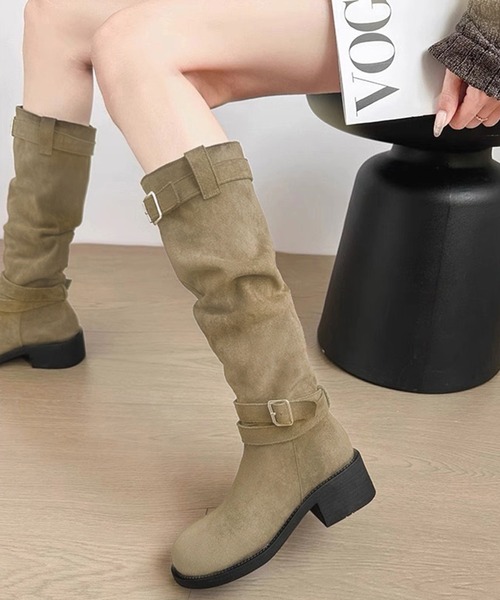 WESTSEA（ウエストシー） ブーツ ベルト付き スエードテイスト ロング