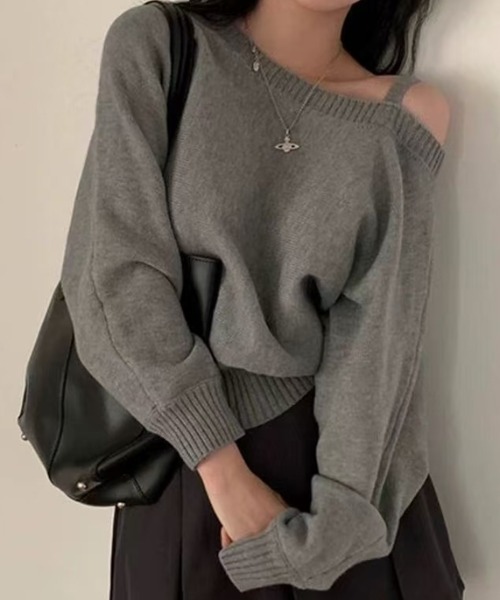 Ada. ニット セーター 「Mellfy」ワンショルダー ふんわり ニット