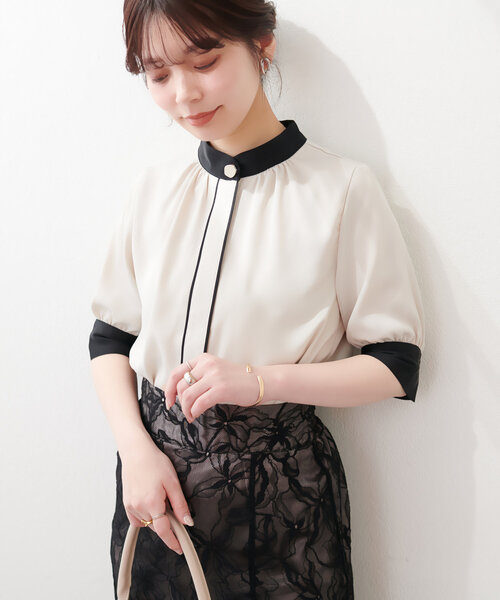 「natural couture」 半袖ブラウス FREE オフホワイト レディース_画像4