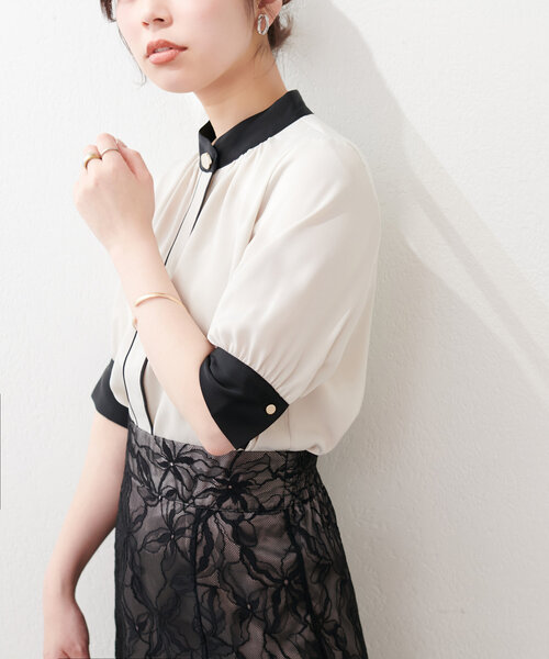 「natural couture」 半袖ブラウス FREE オフホワイト レディース_画像5