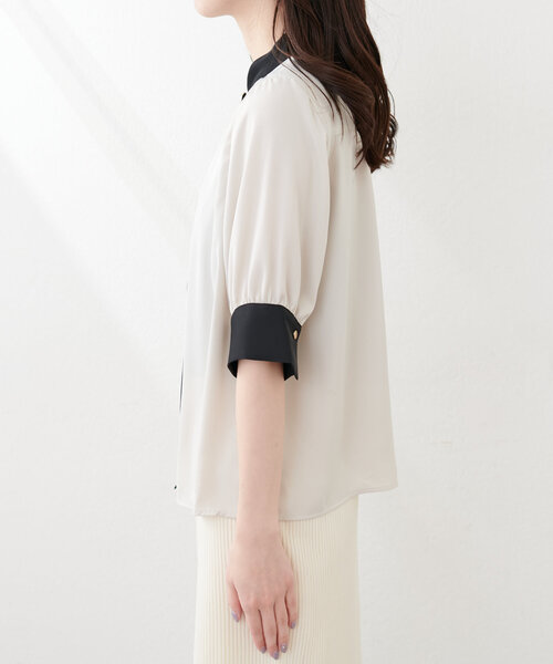 「natural couture」 半袖ブラウス FREE オフホワイト レディース_画像8