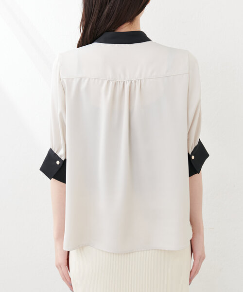 「natural couture」 半袖ブラウス FREE オフホワイト レディース_画像9