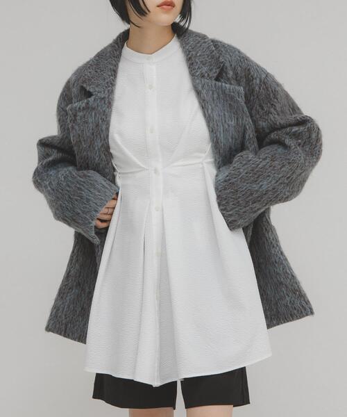 KBF（ケービーエフ） ブラウス シャツ ウエストタックロングシャツ