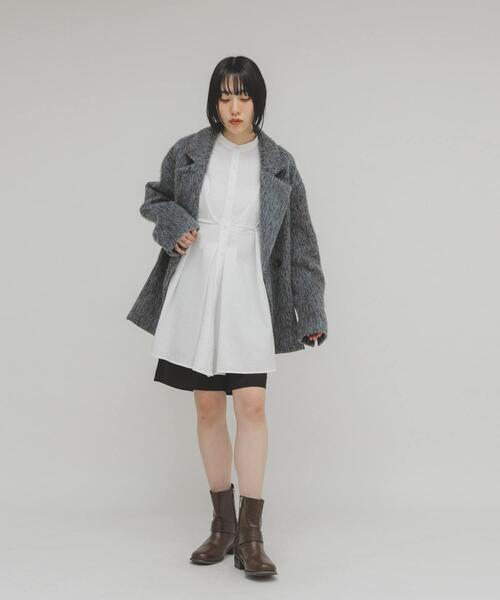 KBF（ケービーエフ） ブラウス シャツ ウエストタックロングシャツ