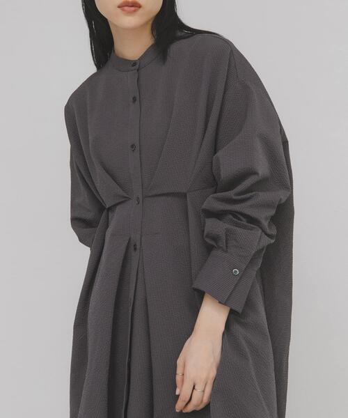 KBF（ケービーエフ） ブラウス シャツ ウエストタックロングシャツ