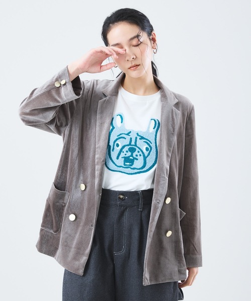 Muscat ジャケット テーラードジャケット ベロア テーラードジャケット