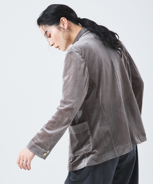 Muscat ジャケット テーラードジャケット ベロア テーラードジャケット