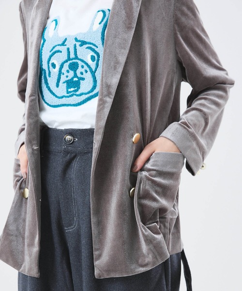 Muscat ジャケット テーラードジャケット ベロア テーラードジャケット