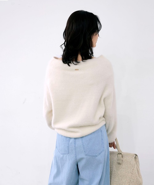 Jines（ジネス） ニット セーター フォックスカシミヤ オフショルダー
