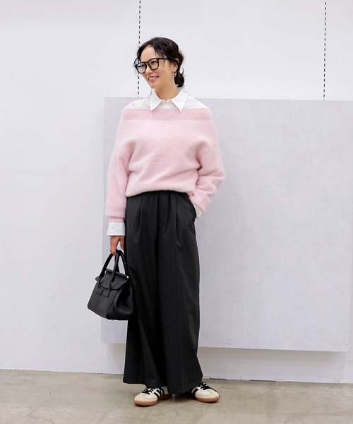 Jines（ジネス） ニット セーター フォックスカシミヤ オフショルダー