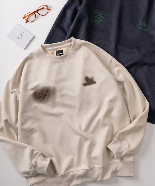 トレーナー スウェット 「85」フェイクスウェード ポンチ アソート