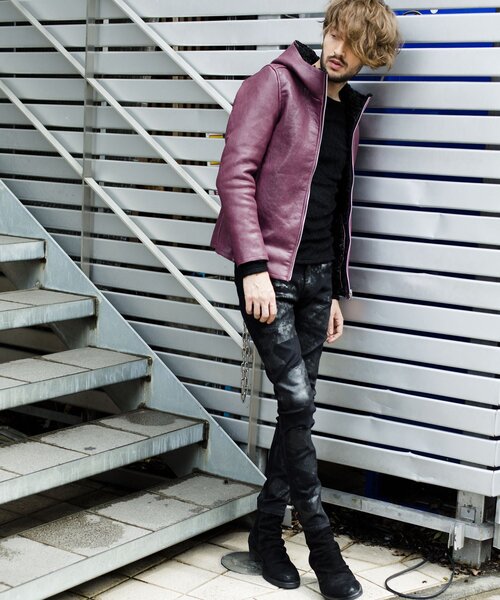 NO ID.（ノーアイディー） レザーブルゾン 2 ブラウン メンズ