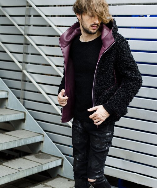 NO ID.（ノーアイディー） レザーブルゾン 2 ブラウン メンズ