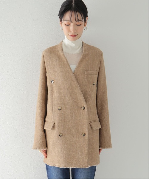 Plage ベージュ ノーカラージャケット コート plage（プラージュ） ノーカラージャケット 36 ベージュ レディース