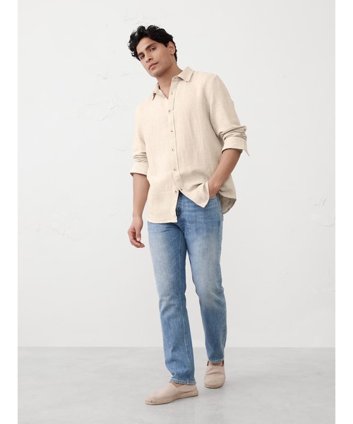 「BANANA REPUBLIC FACTORY STORE」 長袖シャツ M ホワイト メンズ_画像6