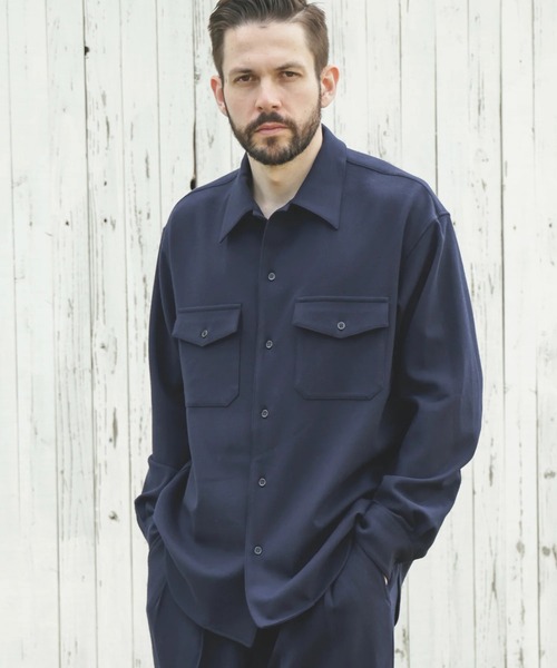 シャツ 「MR.OLIVE/ミスターオリーブ」PEACHSKIN STRETCH GABARDINE /CPO SHIRT メンズ