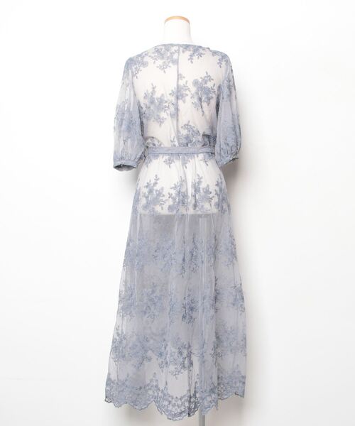 Chico（チコ） ペイズリー7分袖ワンピース - グレー レディース