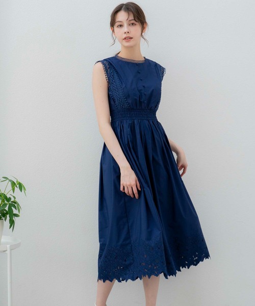 「NOELA」 ノースリーブワンピース S グレー レディース_画像2