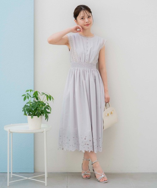 「NOELA」 ノースリーブワンピース S グレー レディース_画像4