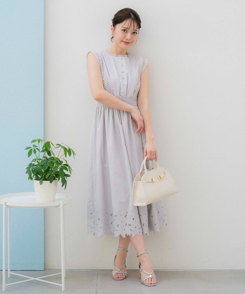 「NOELA」 ノースリーブワンピース S グレー レディース_画像7