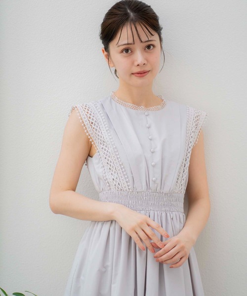 「NOELA」 ノースリーブワンピース S グレー レディース_画像8