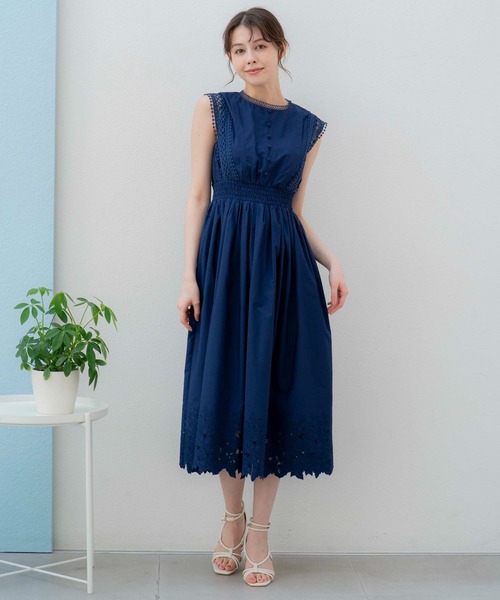 「NOELA」 ノースリーブワンピース S グレー レディース_画像10