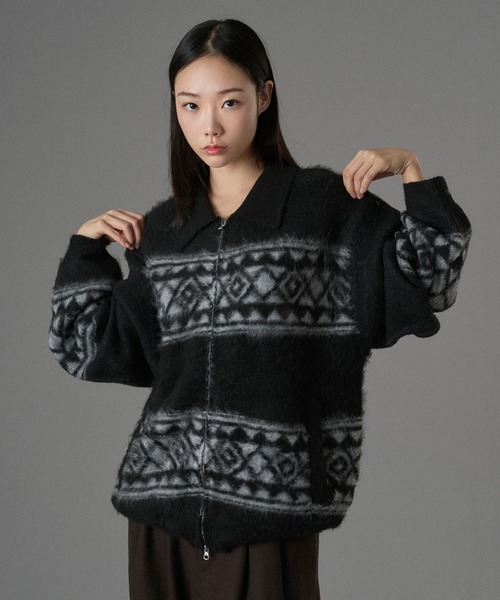 ONCILY（オンシェリー） カーディガン ASSORT SHAGGY ZIP KNIT