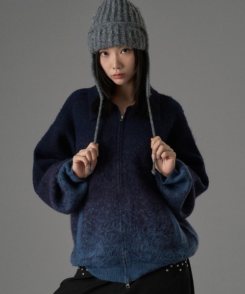 ONCILY（オンシェリー） カーディガン ASSORT SHAGGY ZIP KNIT