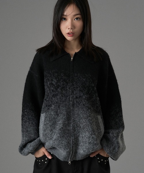 ONCILY（オンシェリー） カーディガン ASSORT SHAGGY ZIP KNIT