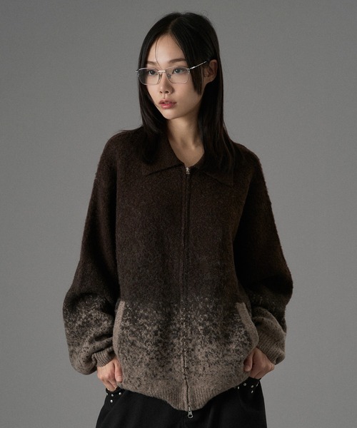 COOGI ニットジップアップ ジャケット カーディガン ONCILY（オンシェリー） カーディガン ASSORT SHAGGY ZIP KNIT