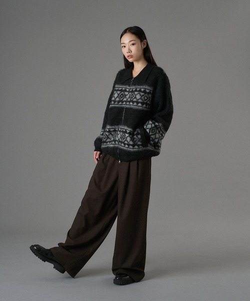 ONCILY（オンシェリー） カーディガン ASSORT SHAGGY ZIP KNIT