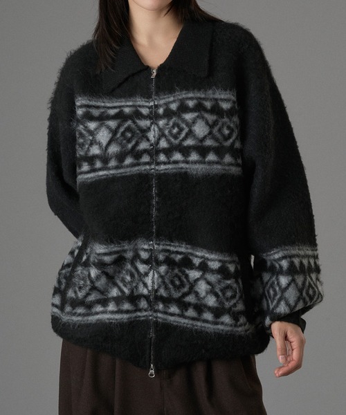 ONCILY（オンシェリー） カーディガン ASSORT SHAGGY ZIP KNIT