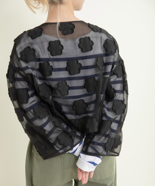 ドットアンドストライプス　コットンレース VＮ　ドルマンショートブラウス Dot＆Stripes CHILD WOMAN（ドットアンドストライプス チャイルド