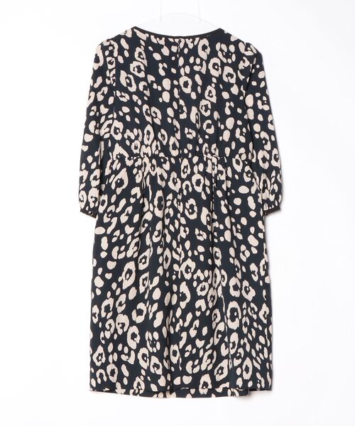 「ESTNATION bis」 7分袖ワンピース 38 ネイビー レディース_画像2