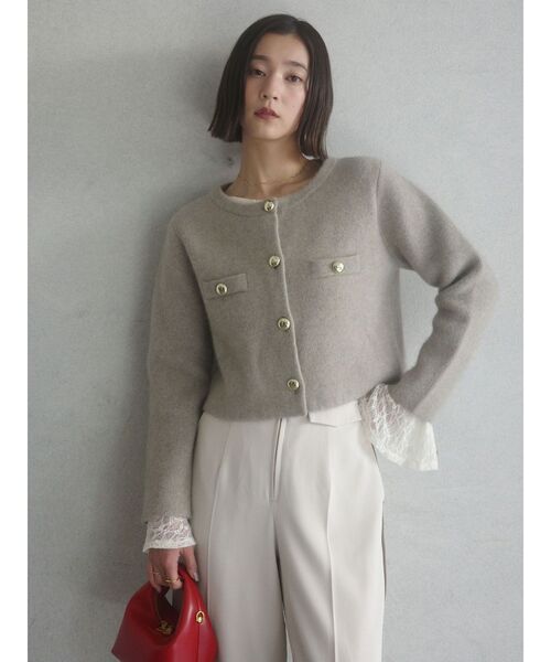 【新品未使用タグ付き】LAGUNAMOON CHNラクーンニットカーディガン LAGUNAMOON（ラグナムーン）の「CHNラクーンニットカーディガン