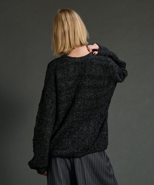 「WETTEMPT」 長袖ニット MEDIUM グレー メンズ_画像3