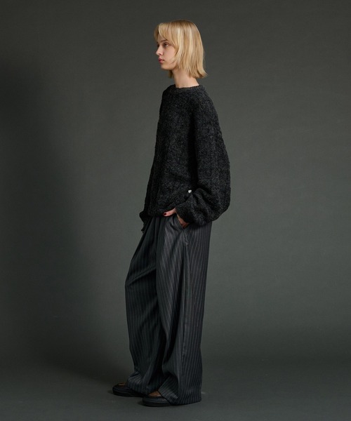 「WETTEMPT」 長袖ニット MEDIUM グレー メンズ_画像8