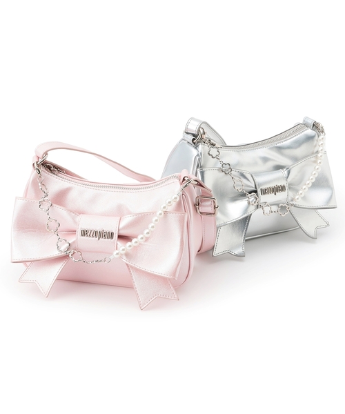 mezzo piano ショルダー ショルダーバッグ チェーン飾り付 リボン