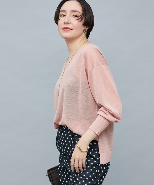 「NOLLEY'S Sophi」 長袖ニット 38 サーモンピンク レディース_画像5