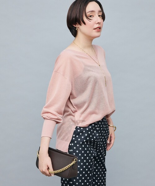 「NOLLEY'S Sophi」 長袖ニット 38 サーモンピンク レディース_画像7